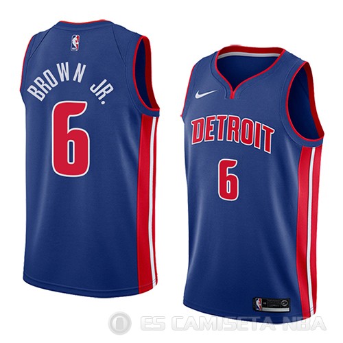 Camiseta Bruce Brown Jr. #6 Detroit Pistons Icon 2018 Azul - Haga un click en la imagen para cerrar